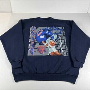 Nfl Chicago Bears Sweatshirt Blue Big Helmet Crewneck Retro K789000